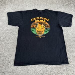 Hook & Tackle Shirt Mens Large Black Redfish Rum Fishing Pocket Graphic Tee Top